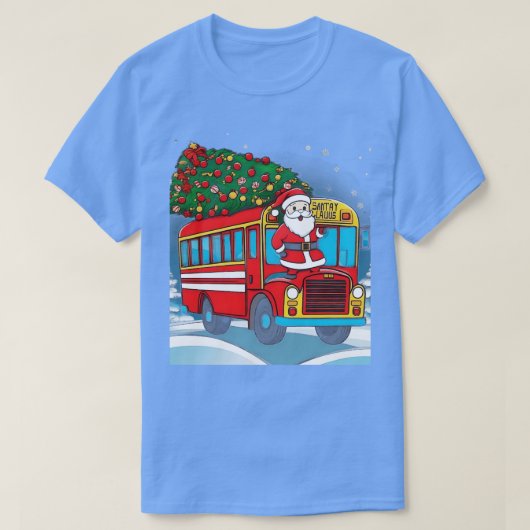Kerstboom schoolbuschauffeur Volwassenen en Kinder T-shirt (Design voorkant)