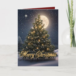 Kerstboom schoonheid in de sneeuw feestdagen kaart