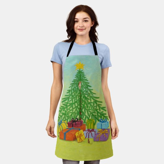Kerstboom Schort (Gedragen)