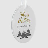 Kerstboom Script Minimalistisch Festief Familie Ornament (voorkant)