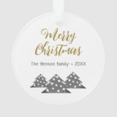 Kerstboom Script Minimalistisch Festief Familie Ornament (achterkant)