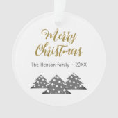 Kerstboom Script Minimalistisch Festief Familie Ornament (voorkant)