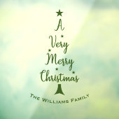 Kerstboom script sterren familie groen raamsticker (Vel 3)