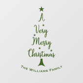 Kerstboom script sterren familie groen raamsticker (Vel)