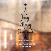 Kerstboom script sterren wit zwart raamsticker (Vel 2)