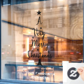 Kerstboom script sterren wit zwart raamsticker (Cafe Raam)