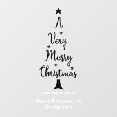 Kerstboom script sterren wit zwart raamsticker (Vel)