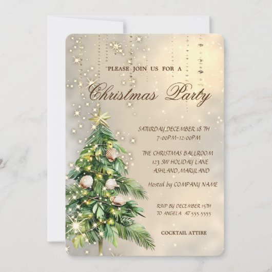 Kerstboom Seashells kerstfeest Kaart (Voorkant)