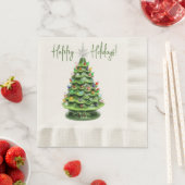 Kerstboom servetten van verlicht keramiek in retro (Insitu)