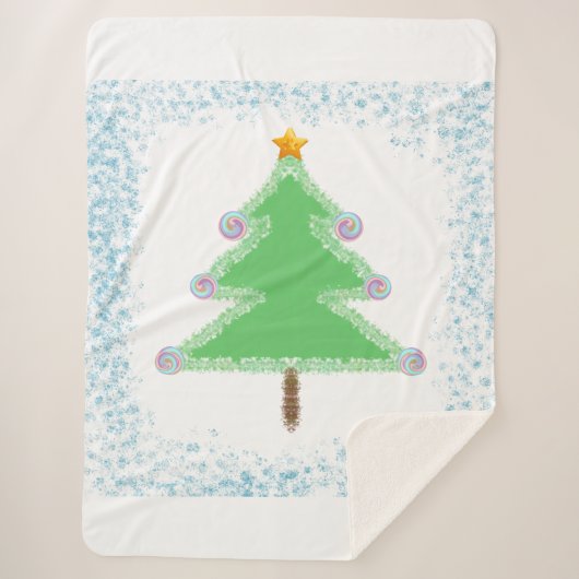 Kerstboom Sherpa Dekbed Deken (Voorkant)