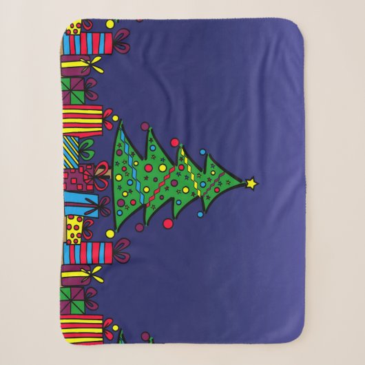 kerstboom sherpa deken (Voorkant)