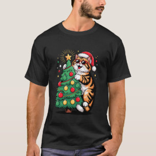 Kerstboom Siberische Kat Zonnebril Moskou Lang T-shirt