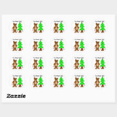 Kerstboom Sieren Feestje Ronde Sticker (Vel)