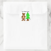 Kerstboom Sieren Feestje Ronde Sticker (Tas)