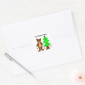 Kerstboom Sieren Feestje Ronde Sticker (Envelop)