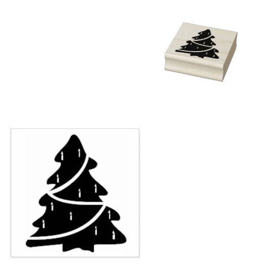 Kerstboom silhoette kunst stempel (Gestempeld)
