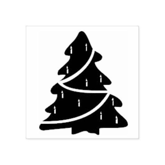Kerstboom silhoette kunst stempel (Afrduk)