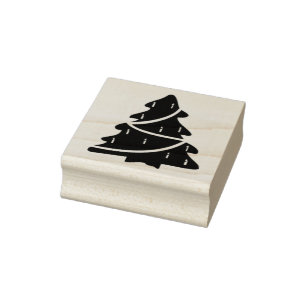Kerstboom silhoette kunst stempel