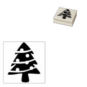 Kerstboom silhoette kunst stempel (Gestempeld)