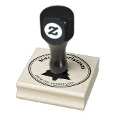 Kerstboom Silhouet Vorm Prettig Kerstfeest Rubberstempel (Stempel)