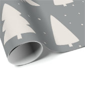 Kerstboom silhouet zilver-grijs cadeaupapier (Rol Hoek)