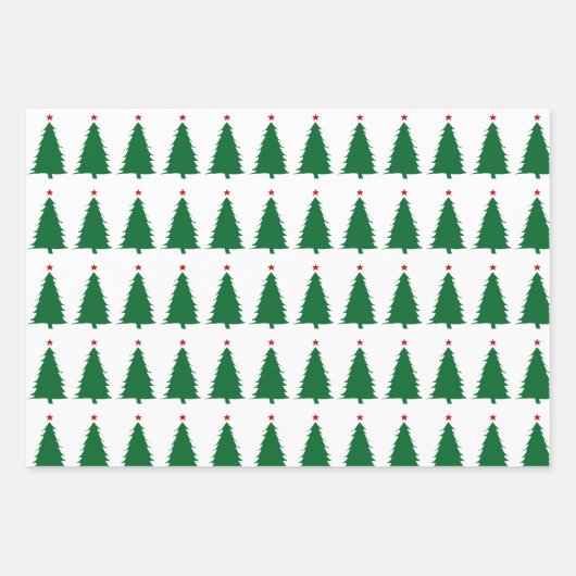 Kerstboom Silhouette Art Inpakpapier Vel (Voorkant 3)