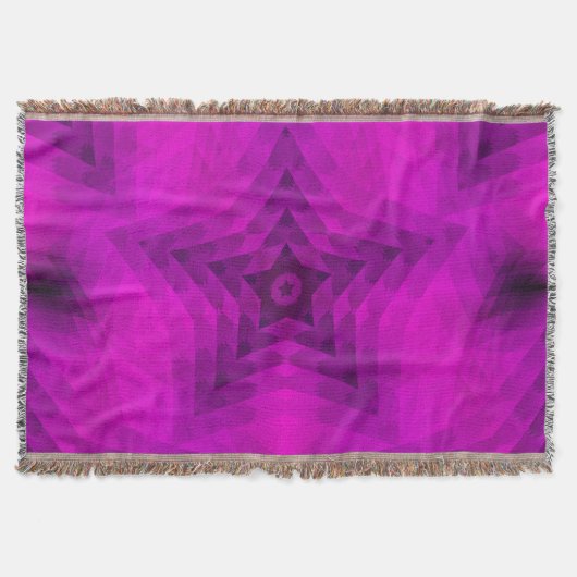 Kerstboom Silhouette en Paarse sterrengradiënt Deken (Voorkant)