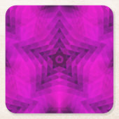 Kerstboom Silhouette en Paarse sterrengradiënt Kartonnen Onderzetters (Voorkant)