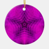 Kerstboom Silhouette en Paarse sterrengradiënt Keramisch Ornament (Voorkant)