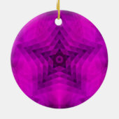 Kerstboom Silhouette en Paarse sterrengradiënt Keramisch Ornament (Achterkant)