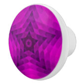 Kerstboom Silhouette en Paarse sterrengradiënt Keramische Knop (Rechts)
