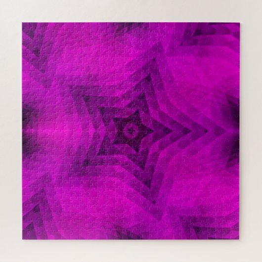 Kerstboom Silhouette en Paarse sterrengradiënt Legpuzzel (Horizontaal)