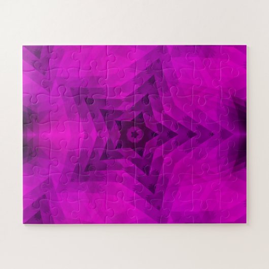 Kerstboom Silhouette en Paarse sterrengradiënt Legpuzzel (Horizontaal)