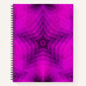 Kerstboom Silhouette en Paarse sterrengradiënt Notitieboek (Voorkant)