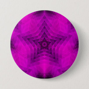 Kerstboom Silhouette en Paarse sterrengradiënt Ronde Button 7,6 Cm