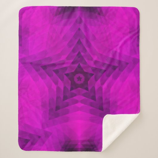Kerstboom Silhouette en Paarse sterrengradiënt Sherpa Deken (Voorkant)