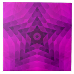 Kerstboom Silhouette en Paarse sterrengradiënt Tegeltje