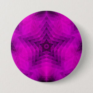 Kerstboom Silhouette & Paarse sterrenverloop Ronde Button 7,6 Cm