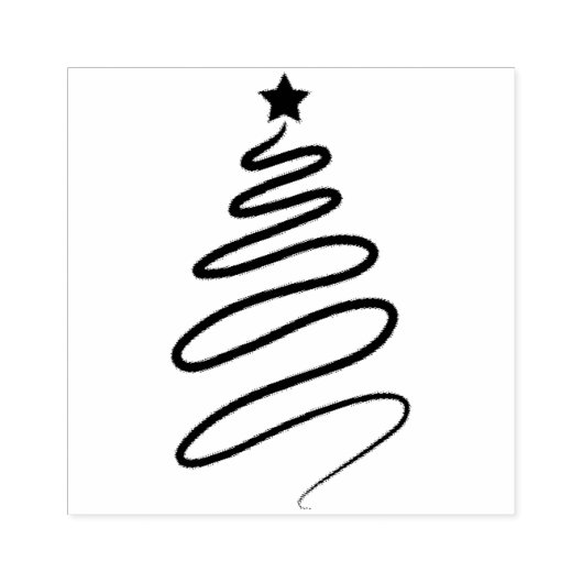 kerstboom Silhouette Rubberstempel (Afrduk)