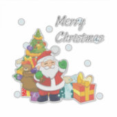 Kerstboom Sinterklaas met Vrolijk Kerstfeest Sticker (Voorkant)