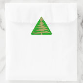 Kerstboom Sjabloon Goud Sticker (Tas)