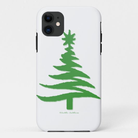 Kerstboom Sjabloon Groen Case-Mate iPhone Case (Achterkant)