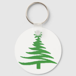 Kerstboom Sjabloon Groen Sleutelhanger
