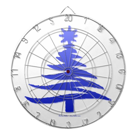 Kerstboom Sjabloon Kobaltblauw Dartbord (Voorkant)