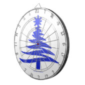 Kerstboom Sjabloon Kobaltblauw Dartbord (Voorkant Rechts)