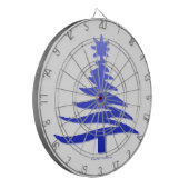 Kerstboom Sjabloon Kobaltblauw Dartbord (Voorkant Links)