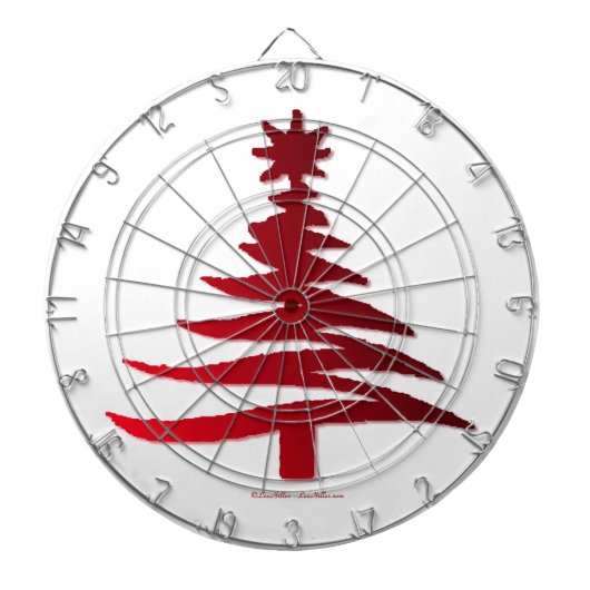 Kerstboom Sjabloon Rood Dartbord (Voorkant)
