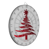 Kerstboom Sjabloon Rood Dartbord (Voorkant Links)