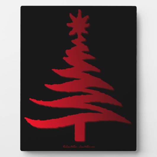 Kerstboom Sjabloon Rood Fotoplaat (Voorkant)