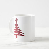 Kerstboom Sjabloon Rood Koffiemok (Voorkant links)